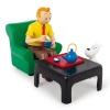 Tintin and Snowy having tea